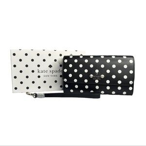 Kate Spade Cheers Charming Dot Printed Boxed Wristlet Cutch Wallet